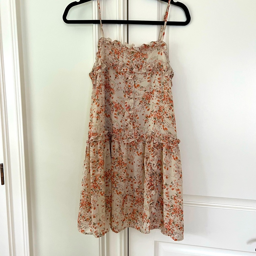 Nasty Gal floral pattern mini dress size 4